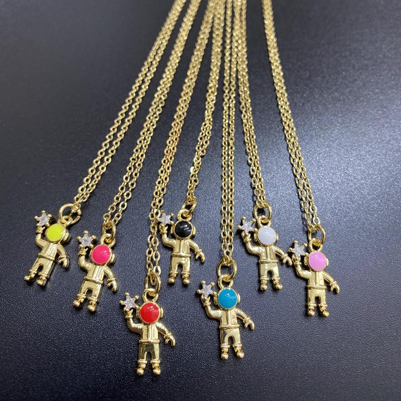 Chains Copper Enamel Astronaut Charm Pendant O Spaceman Pendants Collar Necklaces Jewelry For Gift
Chains Copper Enamel Astronaut Charm Pendant O Spaceman Pendants Collar Necklaces Jewelry For Gift