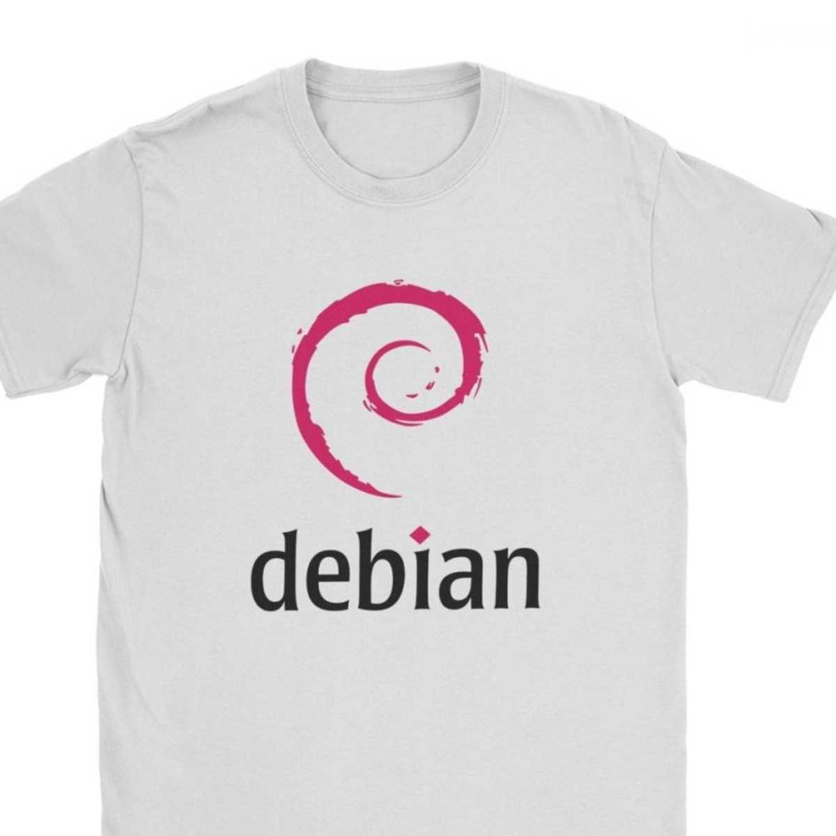Debian Linux Tshirts Men Vintage Premium Cotton Tees Crewneck Fitness T Shirts Party Streetwear 210629