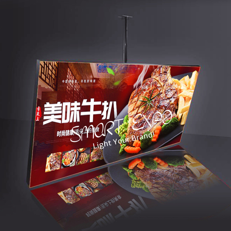Restaurant Fast Food Store Advertising Display H60*W100cm Aluminum Led Light Box Menu Board