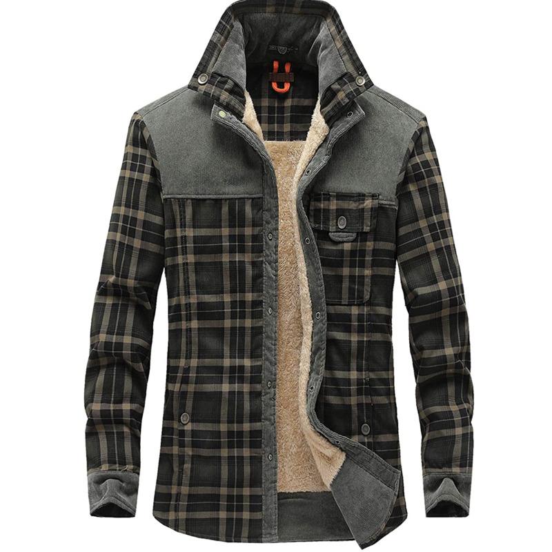 Men' Casual Shirts Fashion Outdoor Vintage Sherpa Lined Long Sleeve Button Down Flannel Plaid Shirt Jackets Coats For Male, Army green
Men' Casual Shirts Fashion Outdoor Vintage Sherpa Lined Long Sleeve Button Down Flannel Plaid Shirt Jackets Coats For Male, Army green