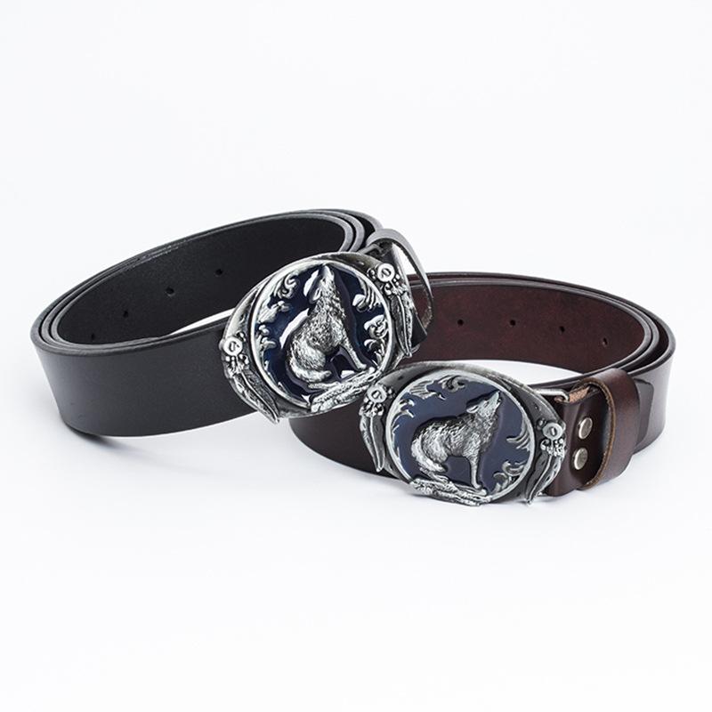Belts KDG Western Cowboy Men's Leather Belt Personality Retro Style Wolf Howling Buckle Pure Cowhide Fashion Youth, White
Belts KDG Western Cowboy Men's Leather Belt Personality Retro Style Wolf Howling Buckle Pure Cowhide Fashion Youth, White