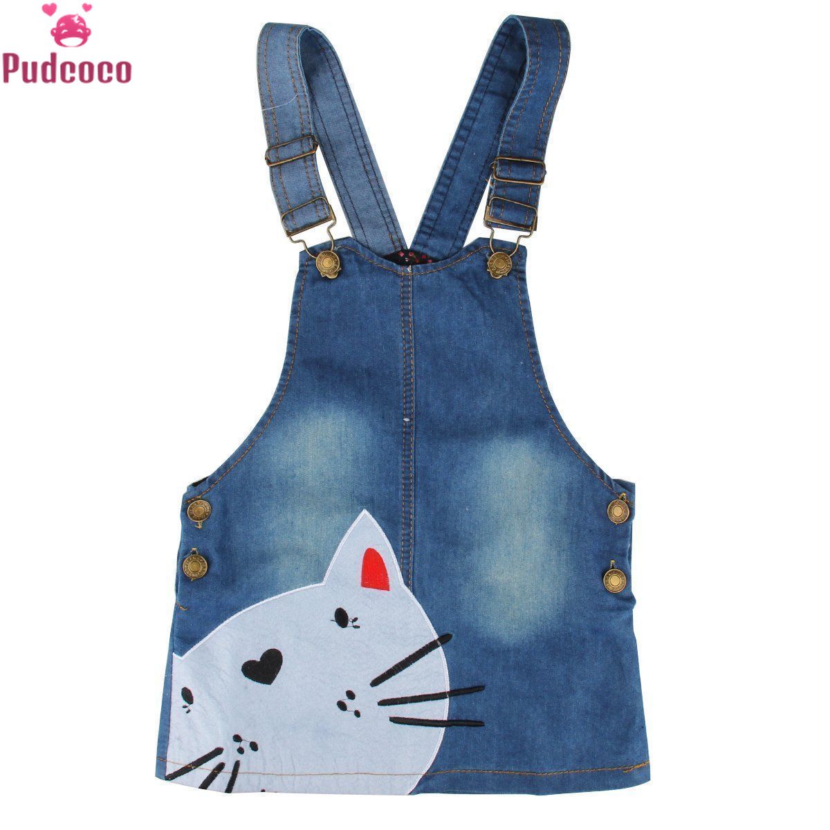 1PC Baby Girls Kids Cat Denim Overalls Dresses Braces Dresses Clothes 2-7Y, Denim blue
1PC Baby Girls Kids Cat Denim Overalls Dresses Braces Dresses Clothes 2-7Y, Denim blue