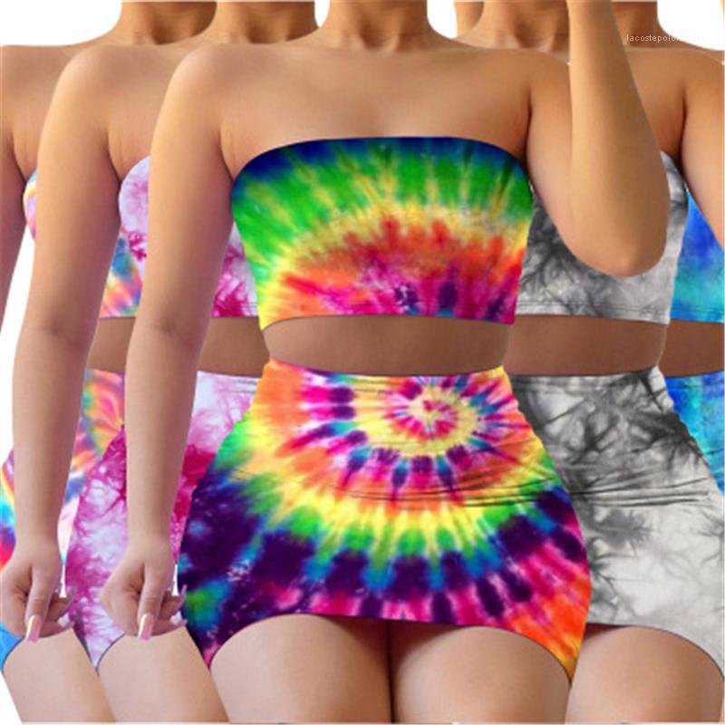 2Pcs Sets Spring Female High Waist Casual Mini Skirt Two Piece Sets Womem Two Piece Dress Fashion Trend Tie-Dye Tube Top Short Skirt, White 
2Pcs Sets Spring Female High Waist Casual Mini Skirt Two Piece Sets Womem Two Piece Dress Fashion Trend Tie-Dye Tube Top Short Skirt, White
