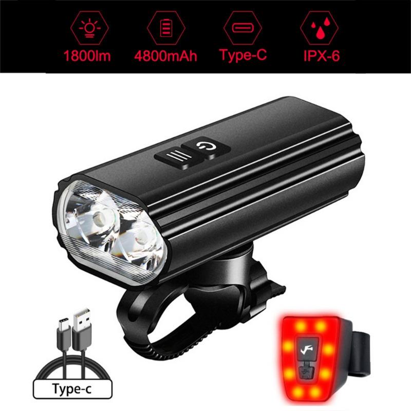 2T6 Bike Front Light Type-c Rechargeable Outdoor LED Multi-function Cycling Light Handlebar Bike Accessories 4800mah
2T6 Bike Front Light Type-c Rechargeable Outdoor LED Multi-function Cycling Light Handlebar Bike Accessories 4800mah