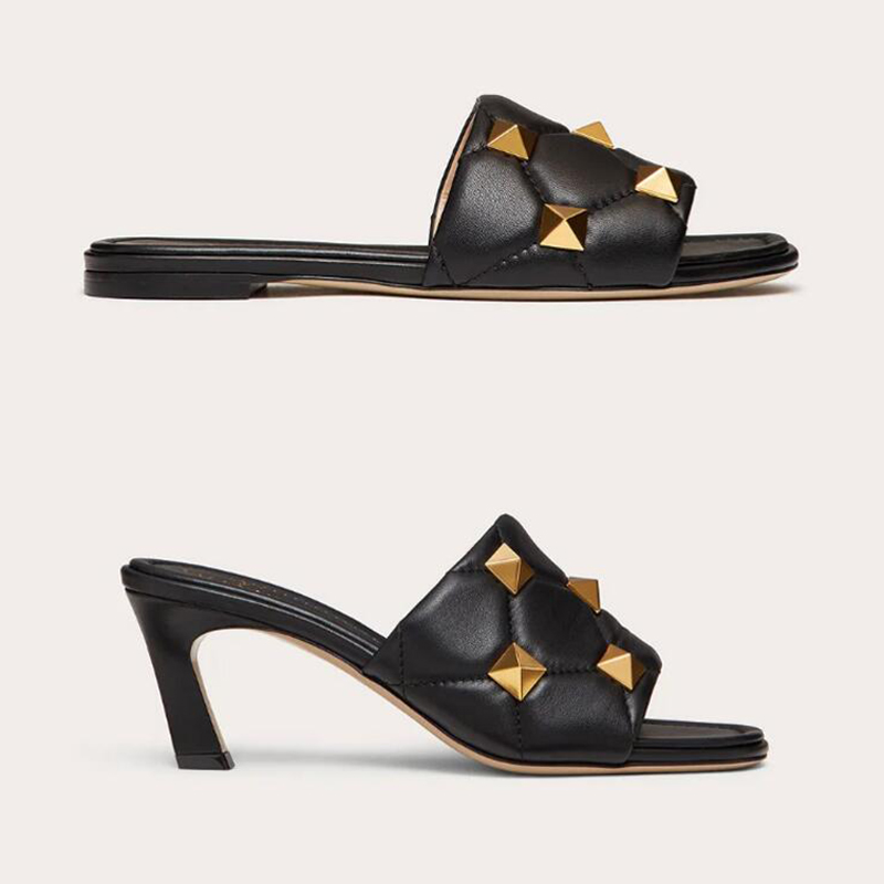 2021 Roman Stud slide women sandal quilted rivet slides 65mm and flat slippers sheepskin Sexy Ladies Wedding high heels shoes 9 colors with, Black
2021 Roman Stud slide women sandal quilted rivet slides 65mm and flat slippers sheepskin Sexy Ladies Wedding high heels shoes 9 colors with, Black