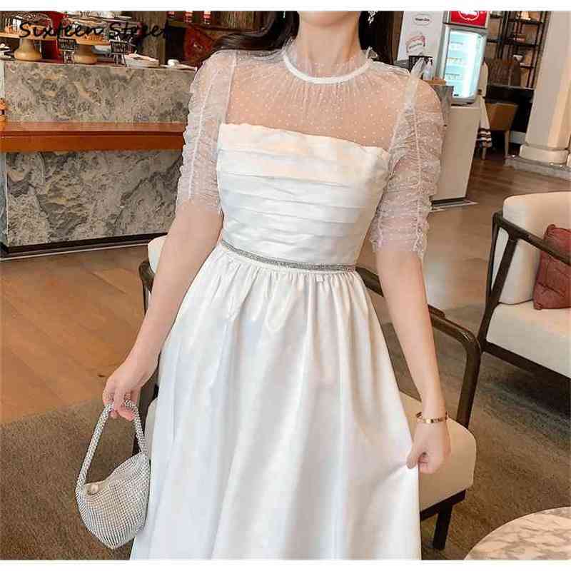Summer Dress Woman Milk White High Waist Mesh Patch Vestido Short Sleeve Organza Elegant Party es Female 210603, Maroon
Summer Dress Woman Milk White High Waist Mesh Patch Vestido Short Sleeve Organza Elegant Party es Female 210603, Maroon