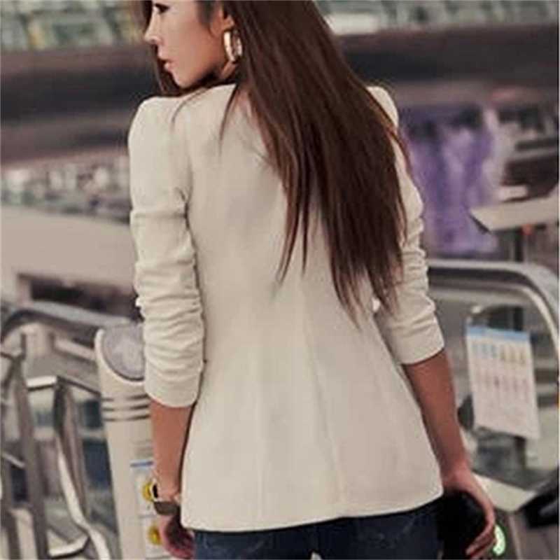 Women Fashion Business Coat Slim Fit Suit Blazer Pockets Long Sleeve Top New Autumn Long Sleeve Cardigan Jacket Outwear 201022