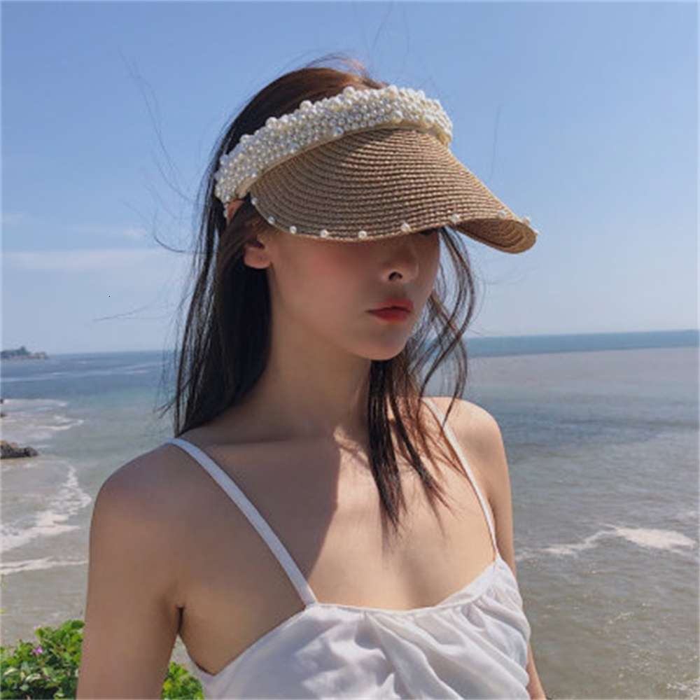 Straw hat women's summer handmade pearl beach grass Top Hat Women's sunshade sun Korean net red cap, Blue;gray
Straw hat women's summer handmade pearl beach grass Top Hat Women's sunshade sun Korean net red cap, Blue;gray