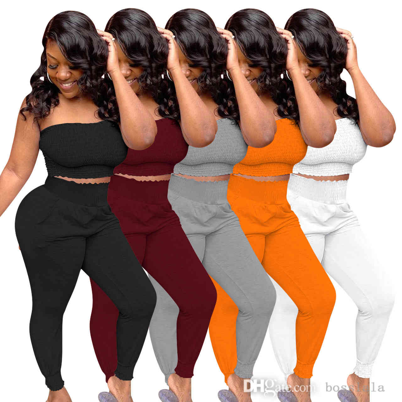 Ladies Sport Pants Suit Solid Color Casual Sexy Fashion Home Bra Chest Trousers Pleated Outfits Tracksuit Bodycon Women's Two-piece Set, Gray
Ladies Sport Pants Suit Solid Color Casual Sexy Fashion Home Bra Chest Trousers Pleated Outfits Tracksuit Bodycon Women's Two-piece Set, Gray