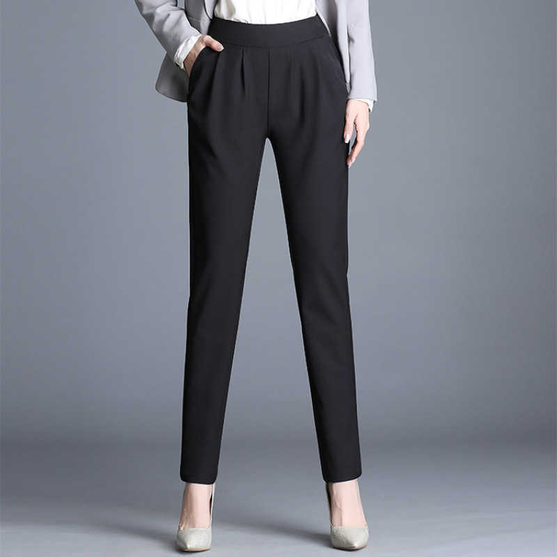 Women pants spring summer fashion female solid high waist loose harem pant pencil trousers casual cargo streetwear 210608