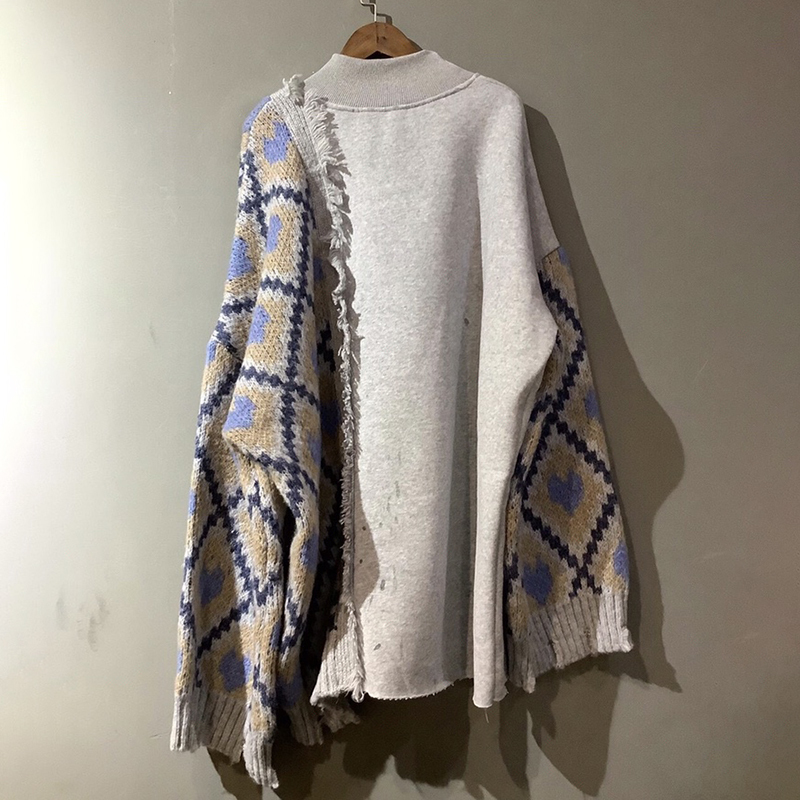TWOTWINSTYLE Patchwork Knitted Tassel Sweatshirt For Women Turtleneck Long Sleeve Thick Lazy Casual Sweatshirts Female Fashion 201204