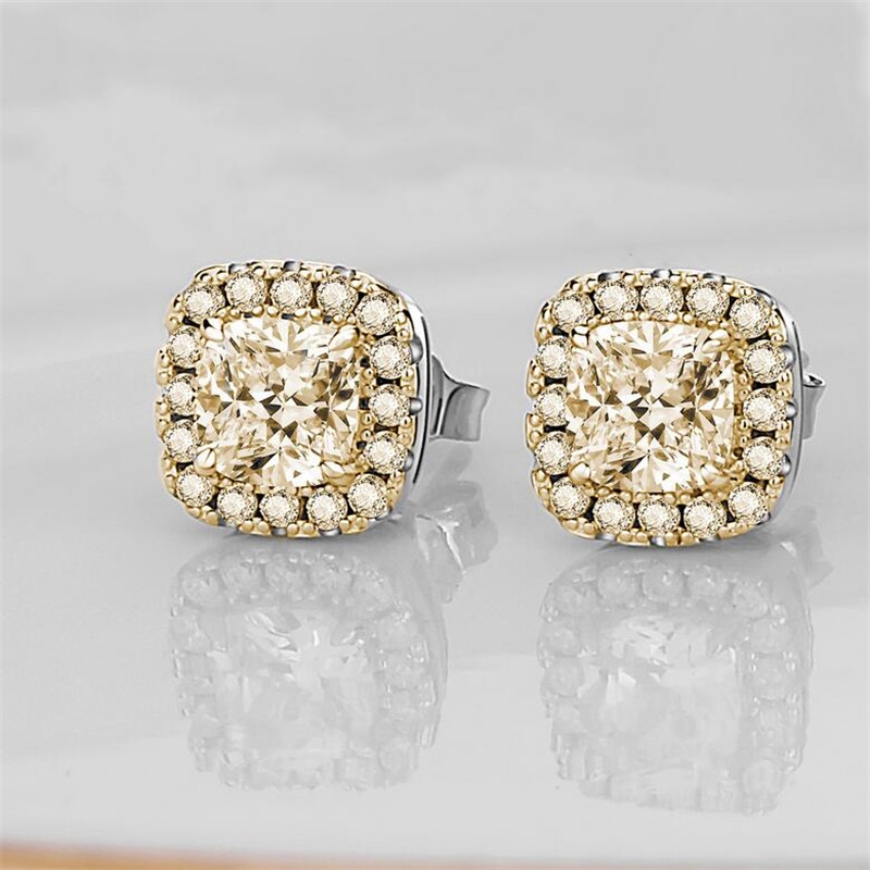 Sterg Sier Topaz Stud Earrings | Exquisite Wedding Jewelry Gift