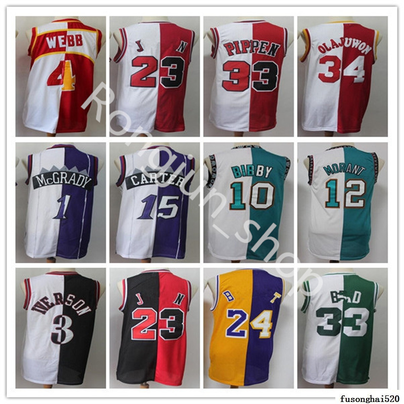 Split Two Retro Basketball Jersey Allen Iverson Scottie Pippen Hakeem Bibby Olajuwon Tracy Vince Carter Mike Spud McGrady Webb Ja Morant
Split Two Retro Basketball Jersey Allen Iverson Scottie Pippen Hakeem Bibby Olajuwon Tracy Vince Carter Mike Spud McGrady Webb Ja Morant
