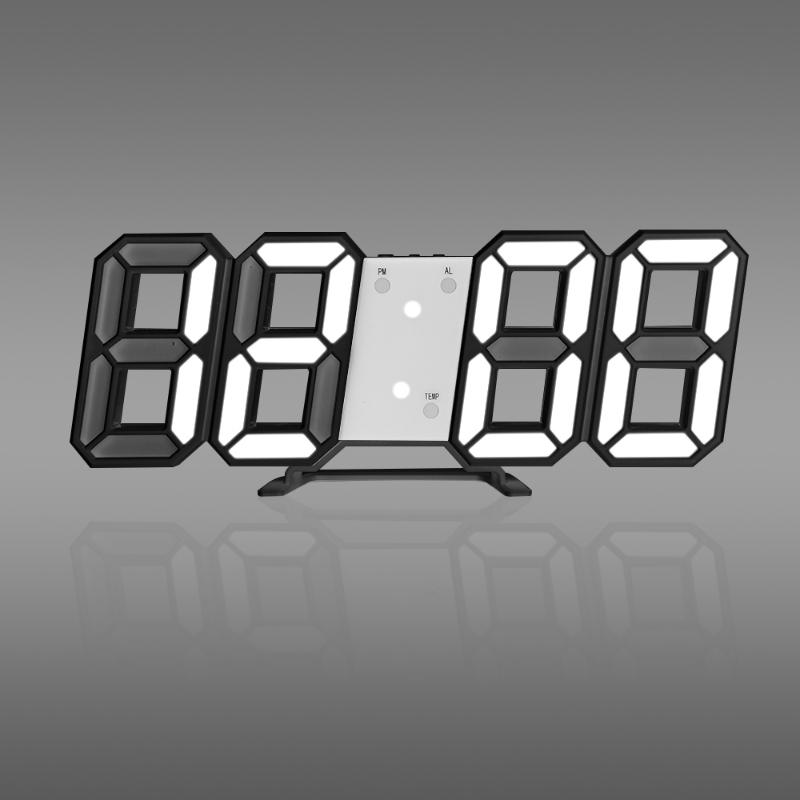 Modern Design 3D Large Wall Clock LED Digital USB Electronic Clocks On The Wall Luminous Alarm Table Clock Desktop Home Decor3999155