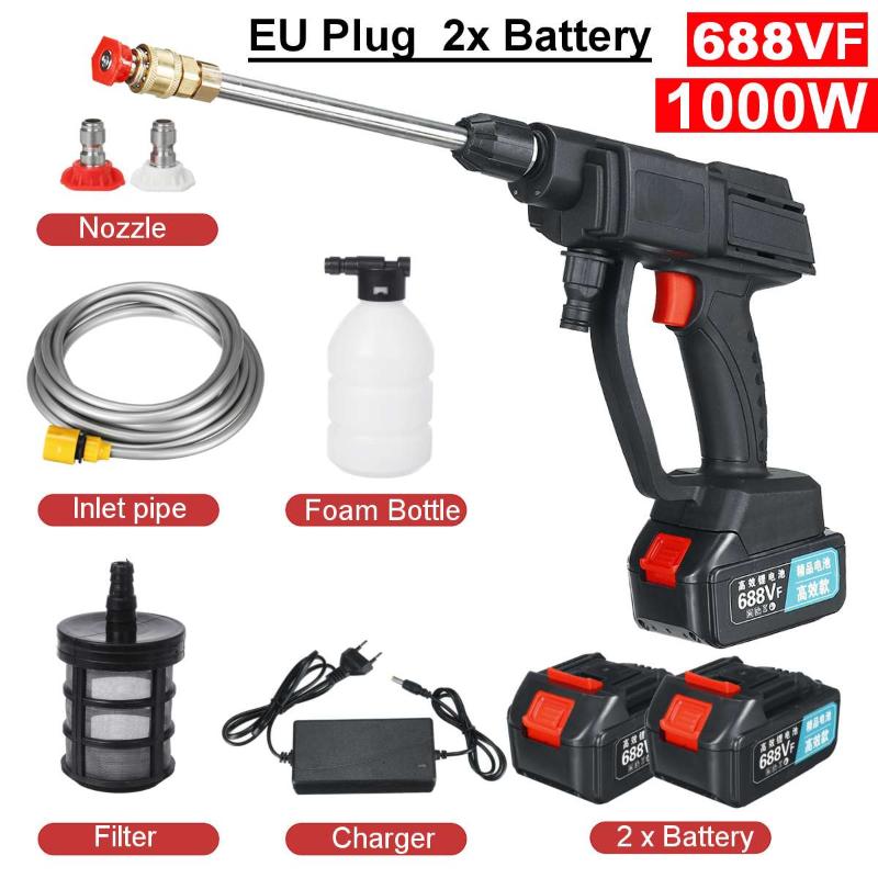 Car Washer 1000W 688VF 30BAR Cordless High Pressure Electric Wash 30000mAh Protable Parkside Water Gun For 1/2 Lithium Battery
Car Washer 1000W 688VF 30BAR Cordless High Pressure Electric Wash 30000mAh Protable Parkside Water Gun For 1/2 Lithium Battery