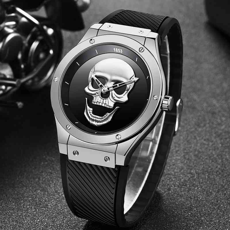 Men 3D Skull watches LIGE Fashion Top Brand Luxury Waterproof Silicone Men Watch Quartz Watch Creative Men Relogio Masculino 210527, Silver black m
Men 3D Skull watches LIGE Fashion Top Brand Luxury Waterproof Silicone Men Watch Quartz Watch Creative Men Relogio Masculino 210527, Silver black m