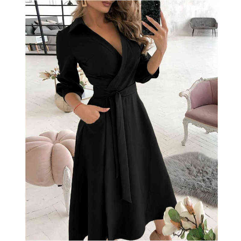 2021 Solid Color Women Shirt Dress Elegant Fashion Long Lady Dresses Autumn Casual Oversized Cardigan Girl Vestidos V Neck Tunic G1223
2021 Solid Color Women Shirt Dress Elegant Fashion Long Lady Dresses Autumn Casual Oversized Cardigan Girl Vestidos V Neck Tunic G1223