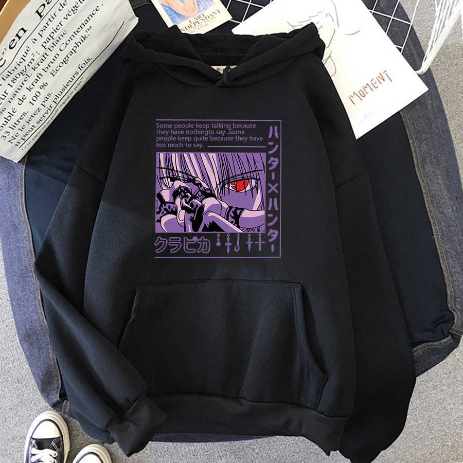 Anime Hoodie Hunter X Hunter Kurapika Men Long Sleeve Manga Kurapika HxH Devil Eye Hoodies Killua Zoldyck Devil Eye Hoody Y0804