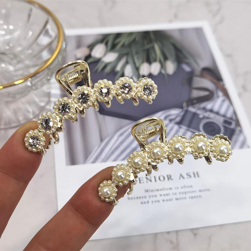 Hair Clips & Barrettes Fashionable And Exquisite Metal Chain Claw Bow Pearl Water Drill For Women Accessories
Hair Clips & Barrettes Fashionable And Exquisite Metal Chain Claw Bow Pearl Water Drill For Women Accessories