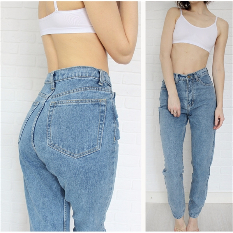 Denim jeans women Europe and the new Dongyu Zhou with retro waisted Jean Haren pants jeans T200103