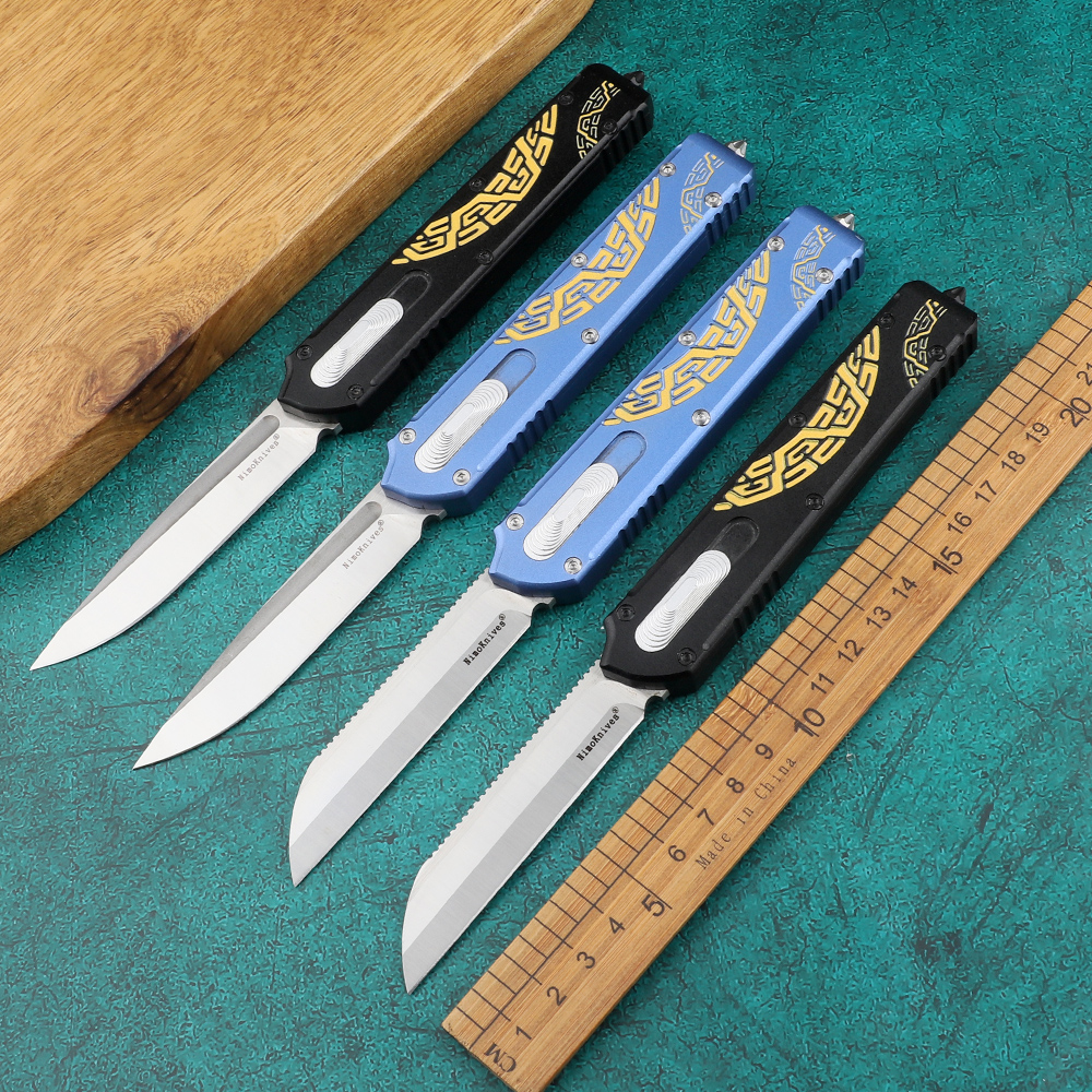 New type automatic cutter D2 blade double action tactical tool CNC aluminum handle outdoor camping survival folding EDC tool
New type automatic cutter D2 blade double action tactical tool CNC aluminum handle outdoor camping survival folding EDC tool