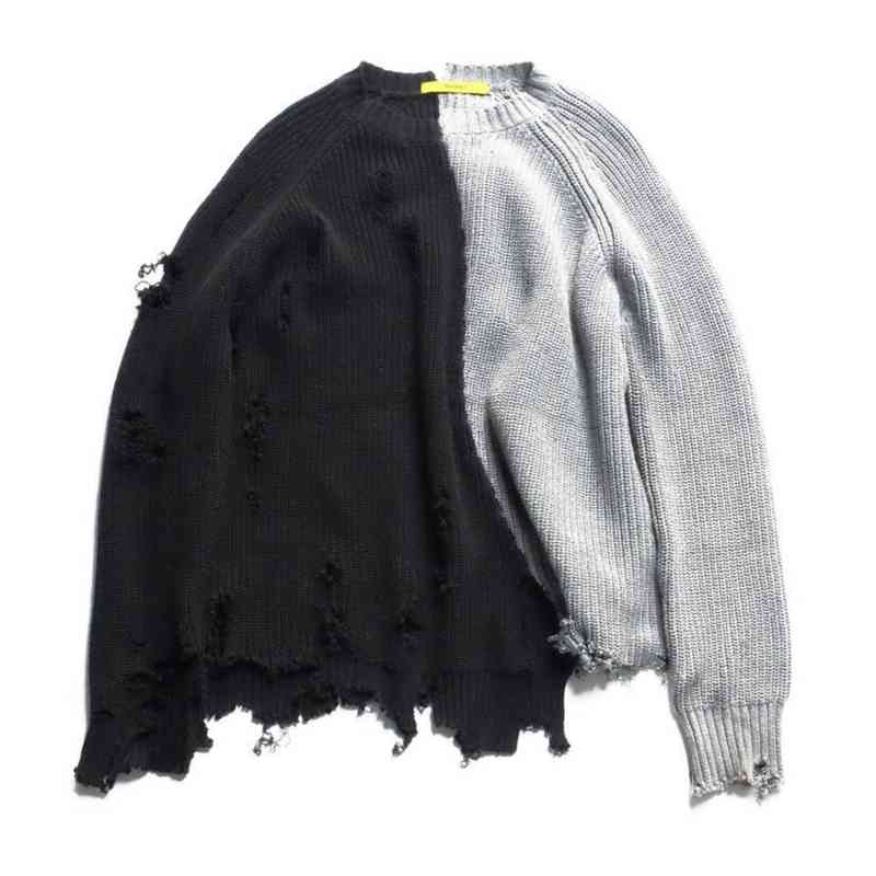 autumn winter men ripped hole patchwork oversized knitted sweater irregular dign hip hop punk knitwear women vintage pullover, Black
autumn winter men ripped hole patchwork oversized knitted sweater irregular dign hip hop punk knitwear women vintage pullover, Black