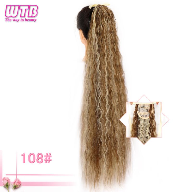 Synthetic Wigs WTB Long Silky Straight Drawstring Ponytail Hairpieces For Women Clip In Hair Tail False 80cm