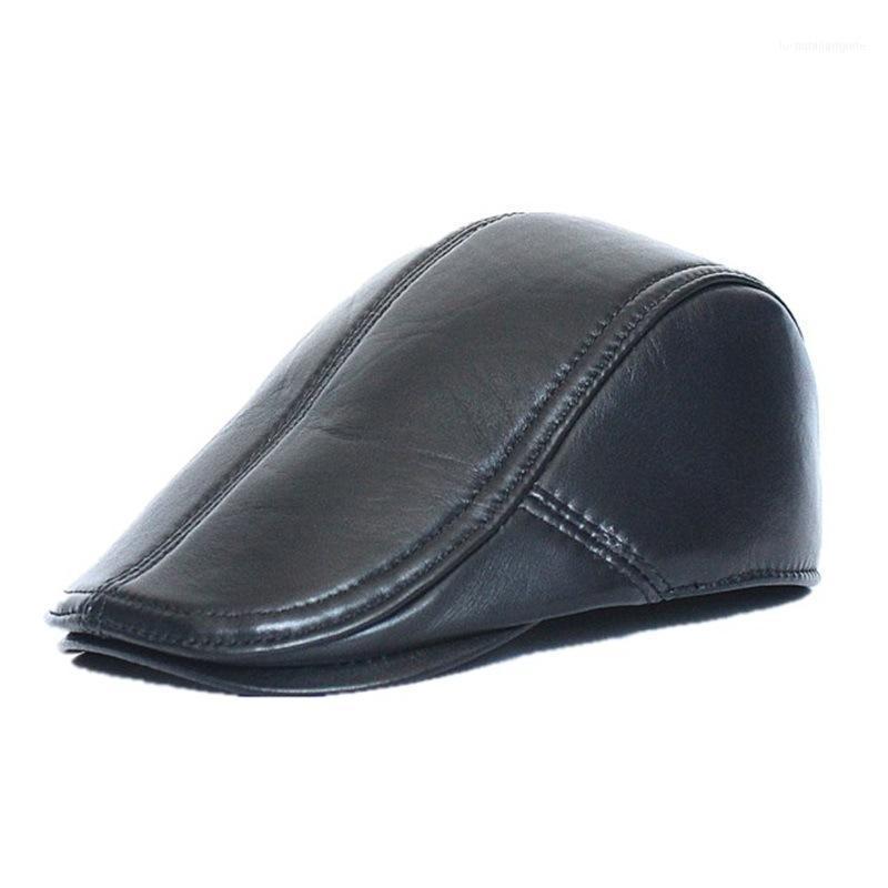 Berets Leather Hat Middle-aged Spring Autumn Peaked Cap Casual First Layer Sheepskin Beret Warm Forward B1991, Black
Berets Leather Hat Middle-aged Spring Autumn Peaked Cap Casual First Layer Sheepskin Beret Warm Forward B1991, Black