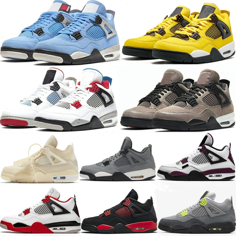 Man Shoes 4s Mens Woman Sneakers 4 Black Cat Zen Master Infrared Cool Grey Sail Bred White Oreo Red Thunder Neon Pine Green University Blue Shimmer Men Women Trainers, 38