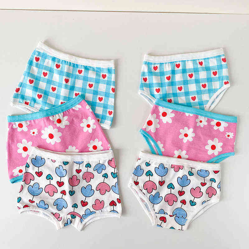 3 Pcs/lot Kids Panties For Girls Cotton Cute Underwear Baby Pink Briefs Toddler Funny Shorts Boxers Underpants Children Clothing 211122