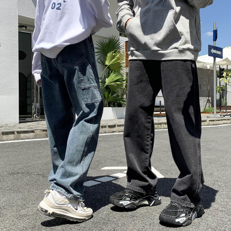 2021 New Autumn Korean Straight Men' Fashion Solid Color Casual Retro Jeans Men Streetwear Loose Hip-hop Denim Trousers Mens -2xl F7ja, Black
2021 New Autumn Korean Straight Men' Fashion Solid Color Casual Retro Jeans Men Streetwear Loose Hip-hop Denim Trousers Mens -2xl F7ja, Black