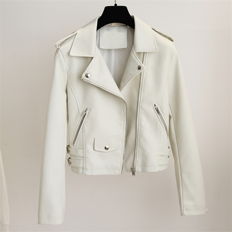White Faux Leather Jacket Women Slim Turn Down Collar Rivet Short Coat Spring Autumn Ladies Biker Motorcycle 210525, Pink
White Faux Leather Jacket Women Slim Turn Down Collar Rivet Short Coat Spring Autumn Ladies Biker Motorcycle 210525, Pink