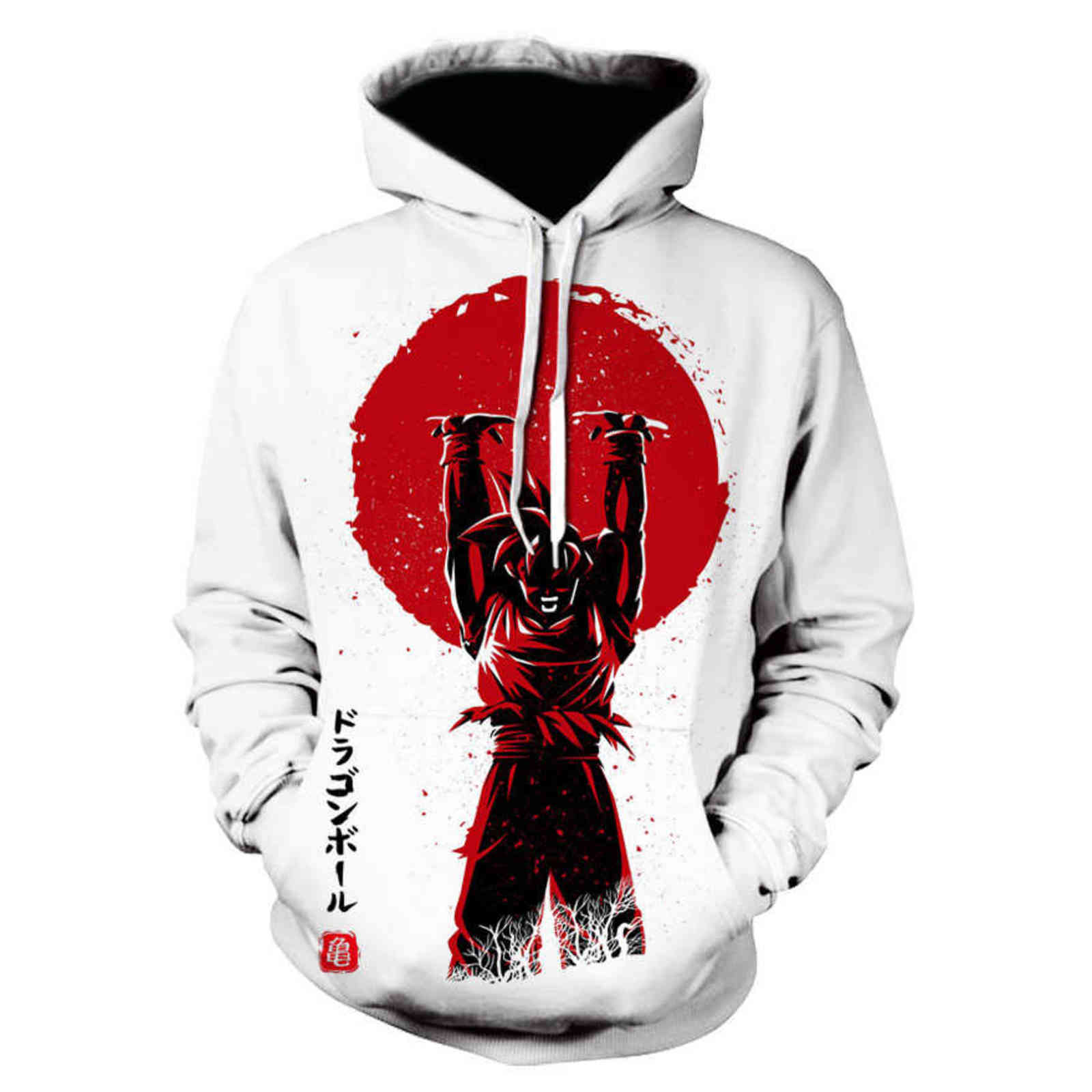 Autumn 3d Men's Hoodie Goku 3d Printing Children's Cartoon Anime Street Fashion Hip Hop Pullover Coat Y1120