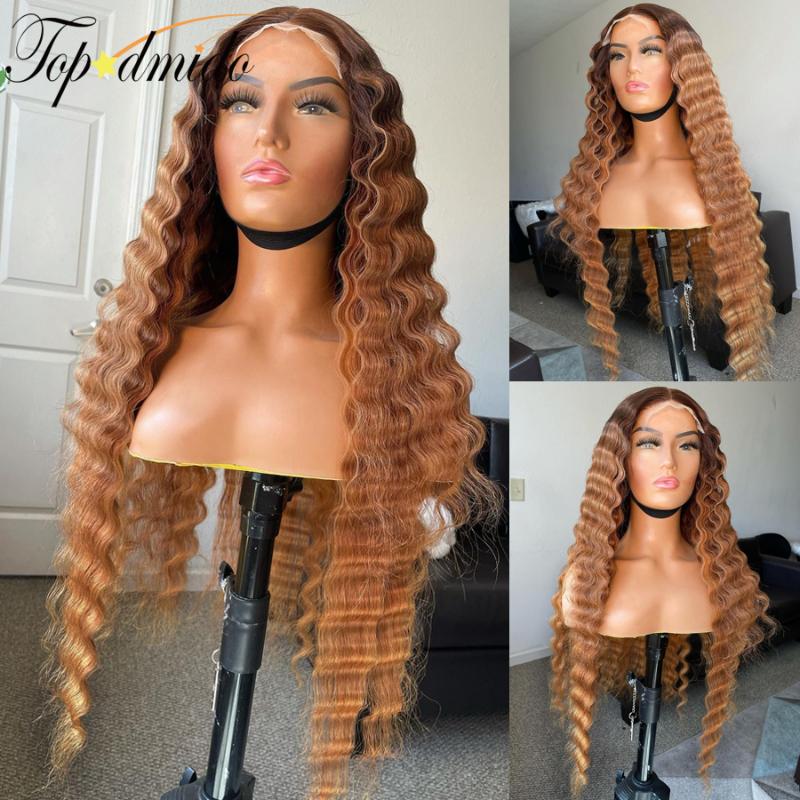 Lace Wigs Topodmido Deep Wave 13x4 Front Ombre Brown Color Brazilian Remy Hair Glueless Human For Women, Black;brown
Lace Wigs Topodmido Deep Wave 13x4 Front Ombre Brown Color Brazilian Remy Hair Glueless Human For Women, Black;brown