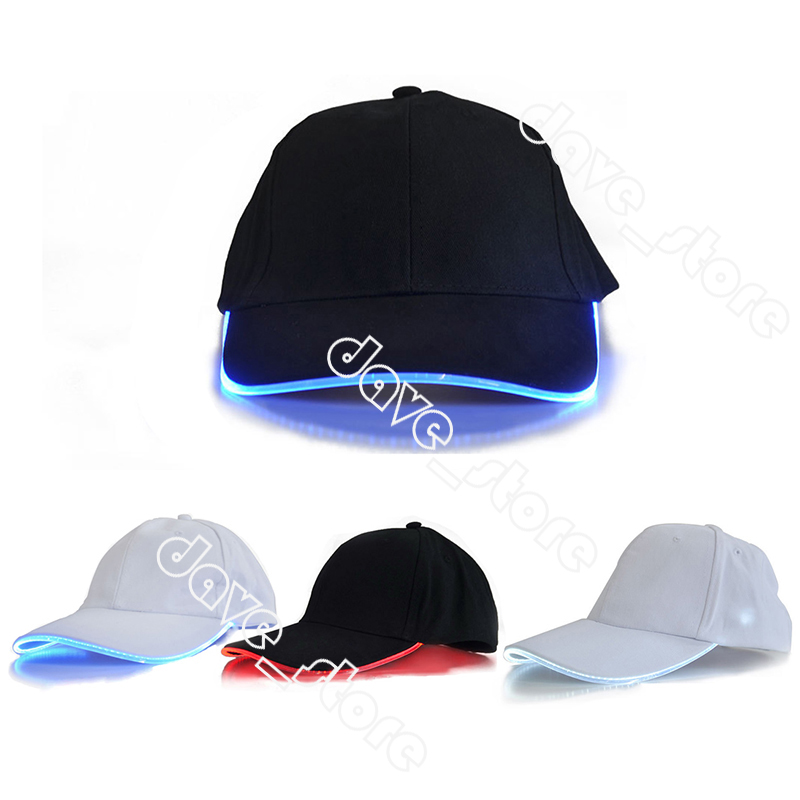 LED Baseball Cap Pure Cotton Luminous Bar Decoration Casual Hat Men And Women Outdoor Peaked Cap