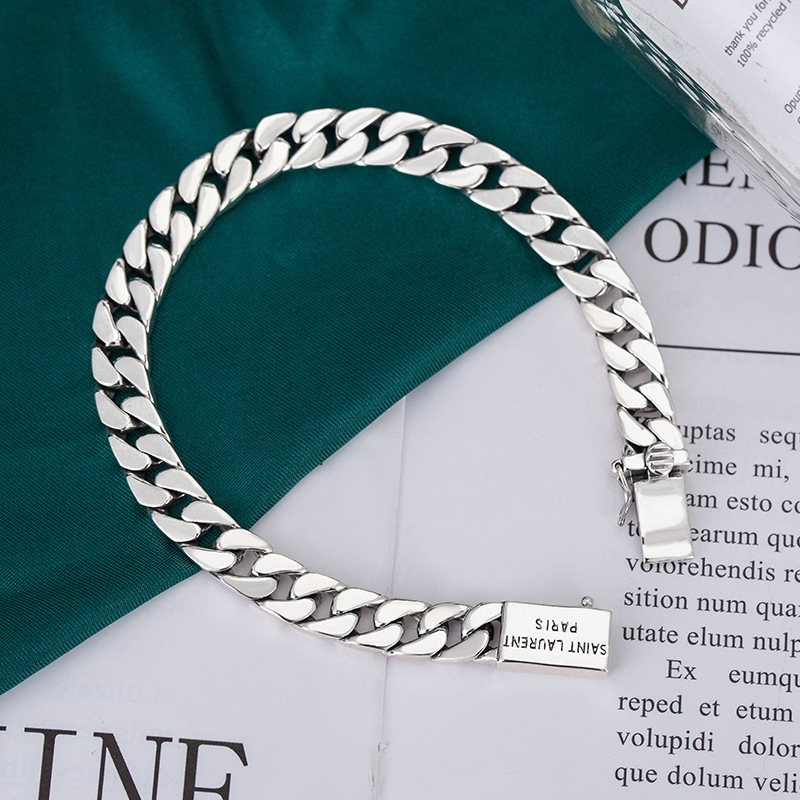 S925 Sterling Silver smooth letter men's and women's tank Bracelet simple Thai silver hand jewelry, Golden;silver
S925 Sterling Silver smooth letter men's and women's tank Bracelet simple Thai silver hand jewelry, Golden;silver