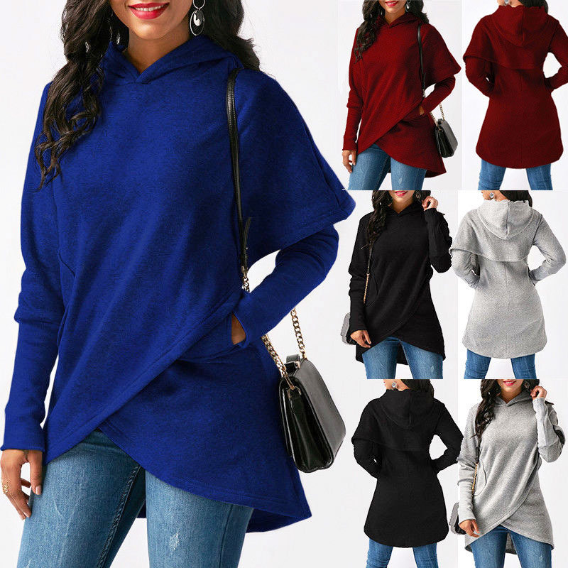 Women Hoodies Sweatshirts Autumn Winter Plus Size 3XL Solid Hooded Long Sleeve Female Pullovers Pocket Casual Lady Hoodie 201102