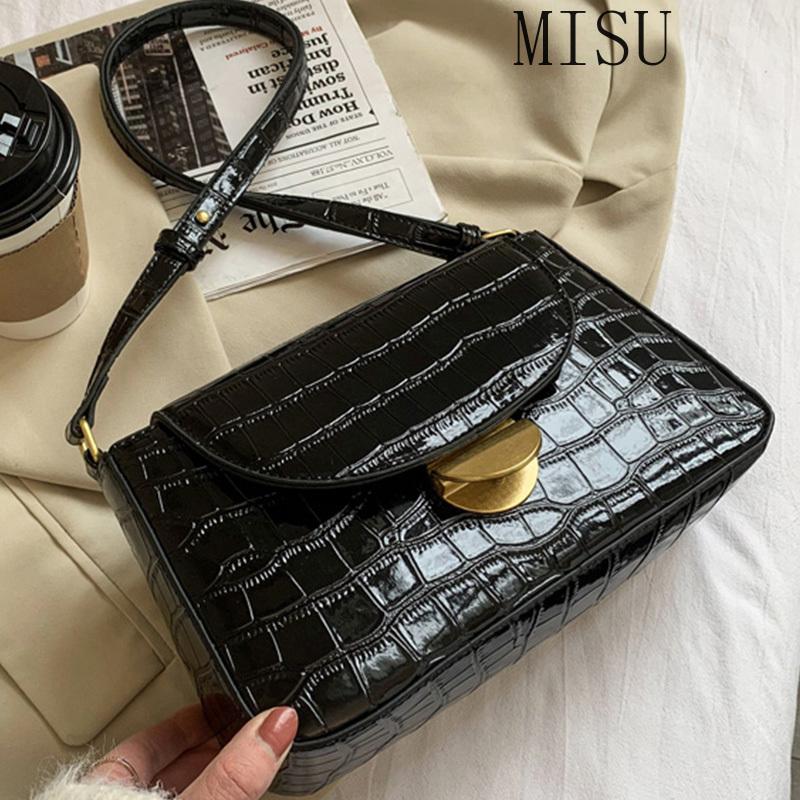 Crocodile Pattern Women's Designer Luxury Shoulder Crossbody Bags for Women PU Patent Leather Solid Color Handbag Messenger Bag, Black
Crocodile Pattern Women's Designer Luxury Shoulder Crossbody Bags for Women PU Patent Leather Solid Color Handbag Messenger Bag, Black