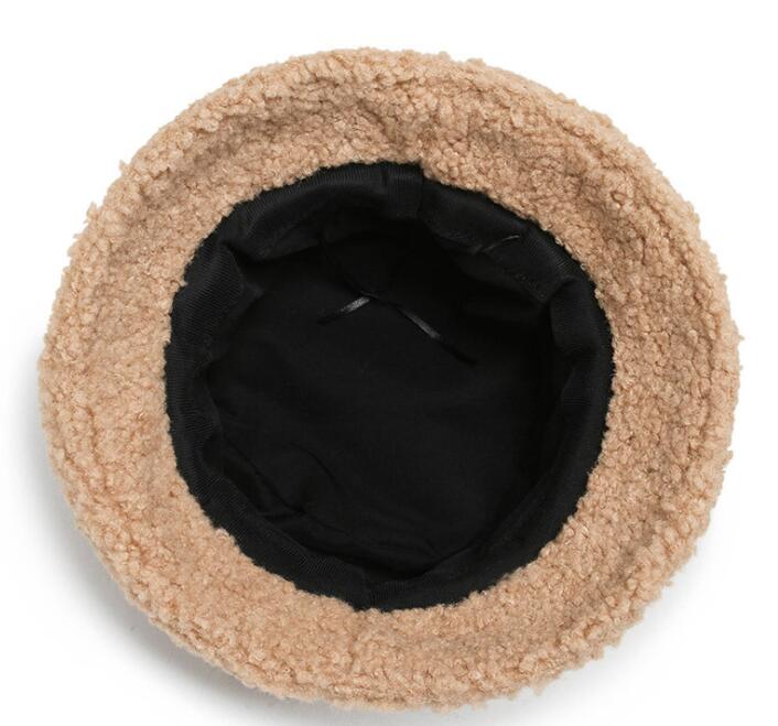 Women's fisherman hat autumn and winter fashion lamb wool leisure Plush basin hat GC
