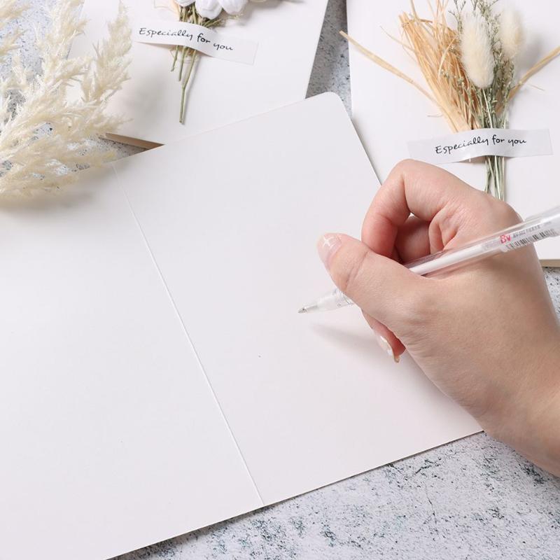 Greeting Cards Gypsophila Dried Flowers Gift Card Wedding Invitations Handwritten Blessing Birthday Thank You Envelope
