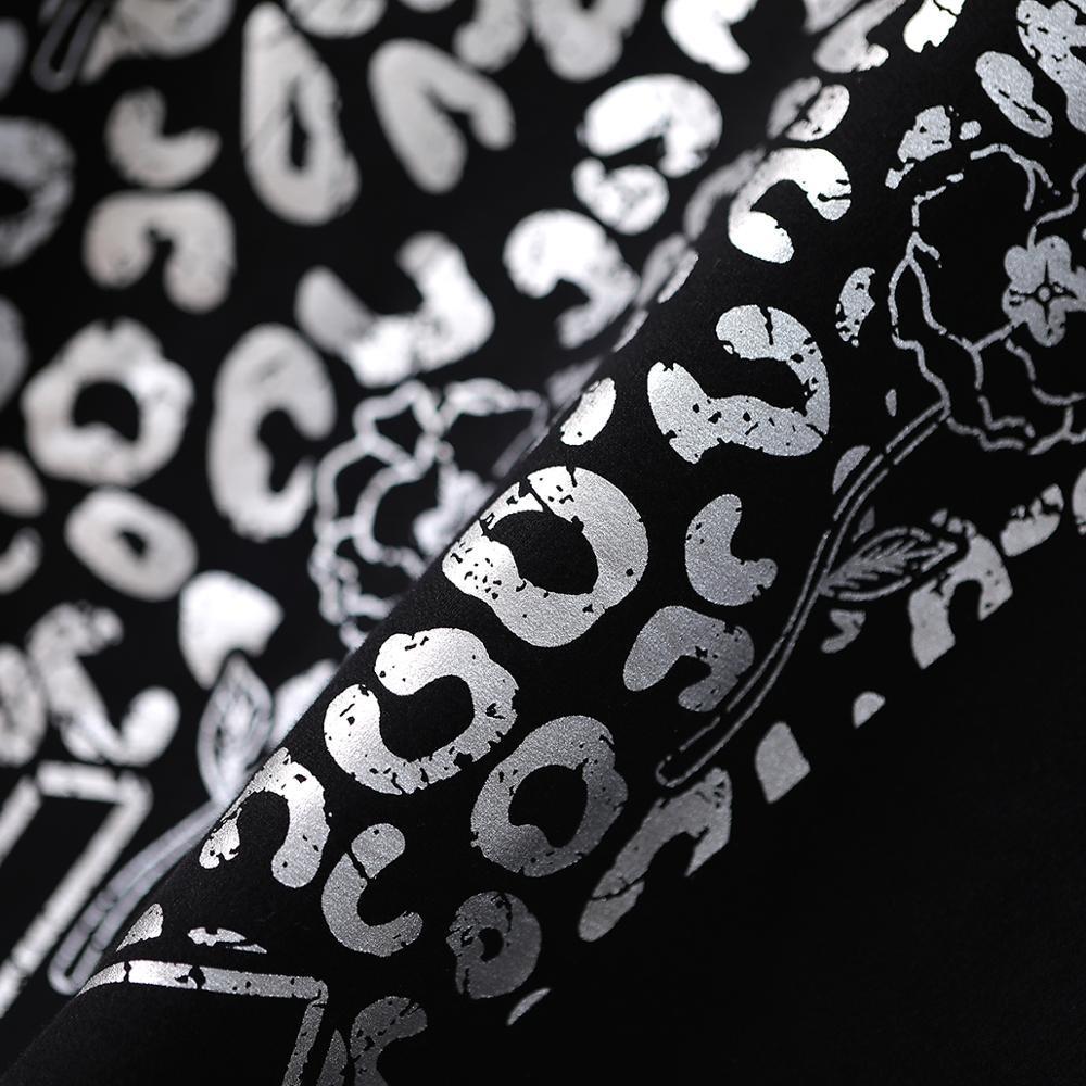 Metallic Leopard Thick Hoodie Women Autumn Winter Long Sleeve O Neck Warm Pullover Casual Vintage Full Cotton Hoodies Tops 201112
