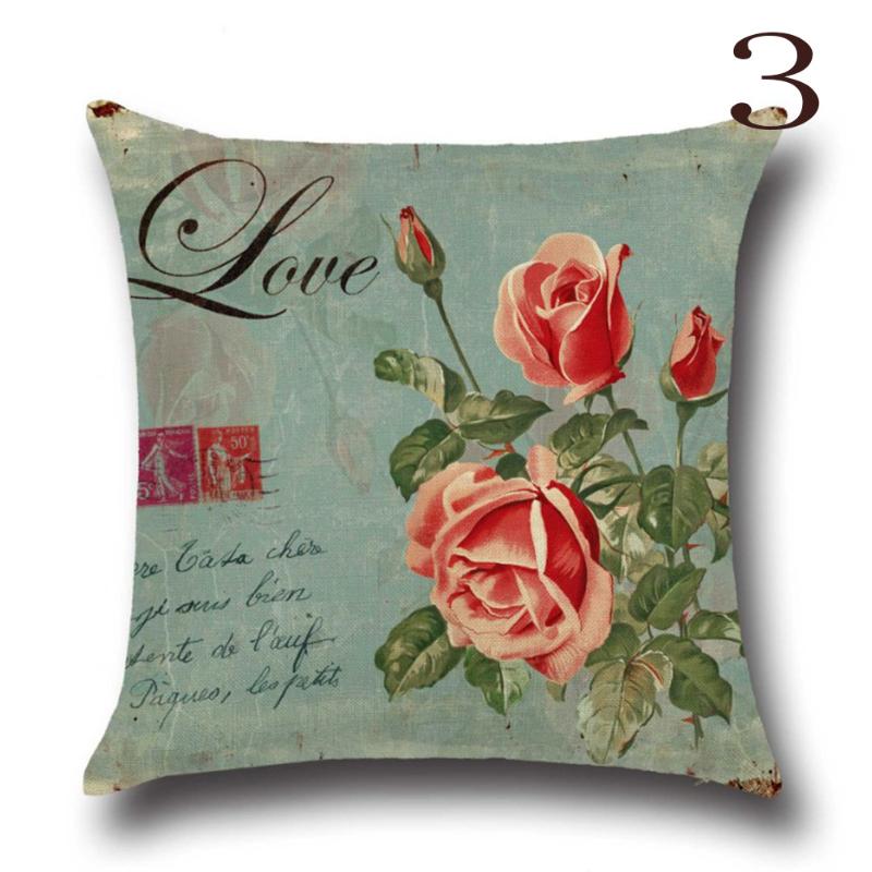 45*45cm Rose Flowers Cushion Cover Nordic Style Home Wedding Decoration Throw Pillow For Sofa Bed Car Pillow Case