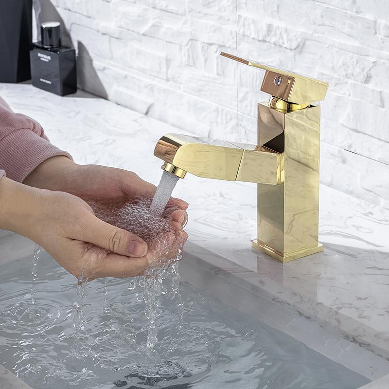 Luxury gold Brass bathroom sink faucet Pull out basin mixer faucet cold hot water bathroom Good Quality
Luxury gold Brass bathroom sink faucet Pull out basin mixer faucet cold hot water bathroom Good Quality