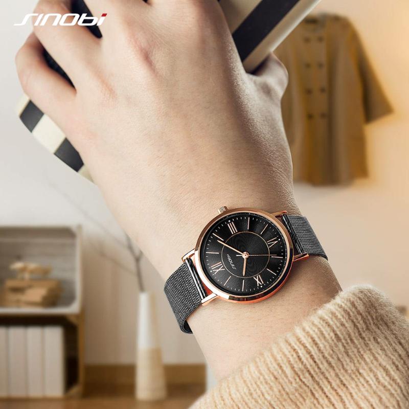 Wristwatches SINOBI Classic Women Watches Black Gold Luxury Simple Stainless Steel Ladies Watch Fashion Women's Relogio Feminino, Slivery;brown
Wristwatches SINOBI Classic Women Watches Black Gold Luxury Simple Stainless Steel Ladies Watch Fashion Women's Relogio Feminino, Slivery;brown