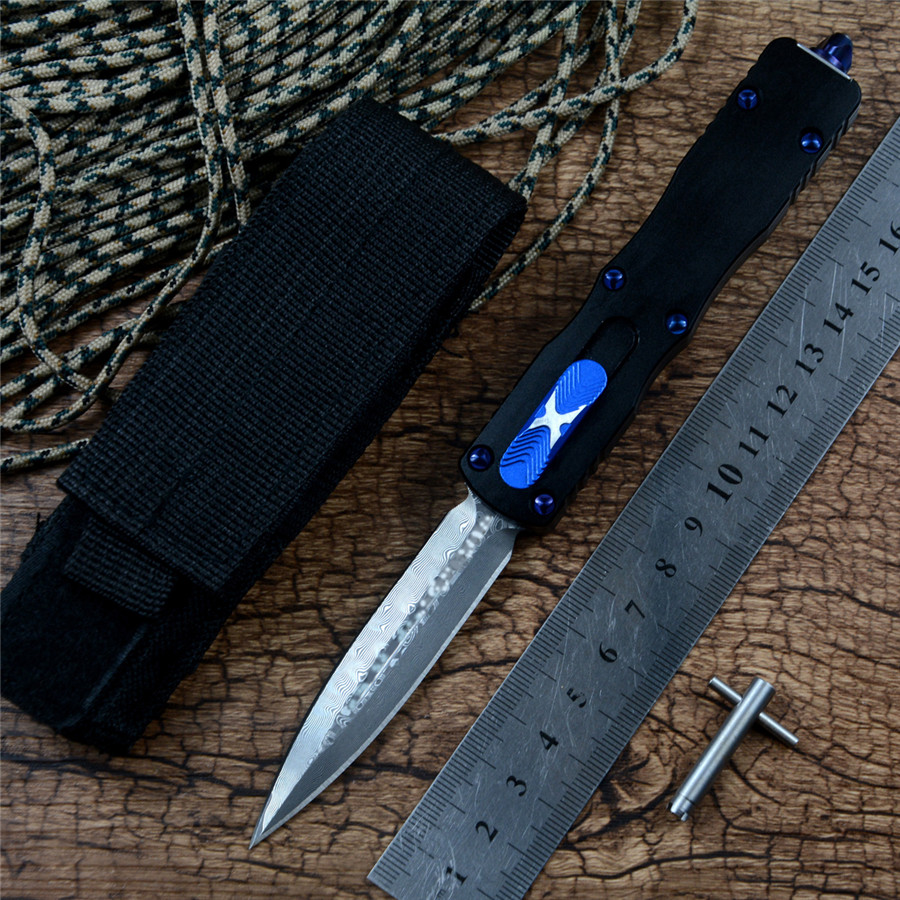 MT Automatic Knife Damascus Blade Aluminum Alloy Handle with Nylon Pouch Outdoor Camping Survival Quality Cheap Quality Knives
MT Automatic Knife Damascus Blade Aluminum Alloy Handle with Nylon Pouch Outdoor Camping Survival Quality Cheap Quality Knives