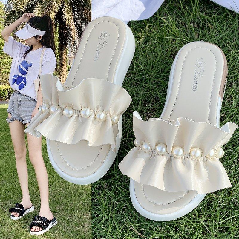 Slippers 2021 Sabot Flat Fashion Shoes Women Summer Platform Luxury Slides Pantofle String Bead Shale Female Beach Med Designer, Beige
Slippers 2021 Sabot Flat Fashion Shoes Women Summer Platform Luxury Slides Pantofle String Bead Shale Female Beach Med Designer, Beige