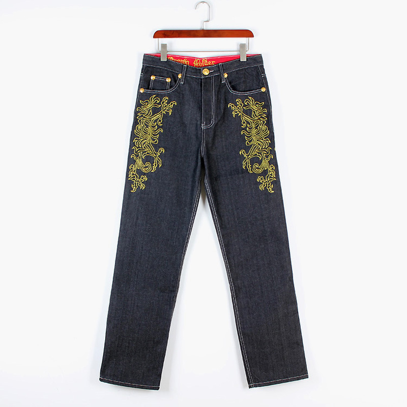 European and American Primary Color Straight Trousers Embroidery Flower Hip-hop Hiphop Skateboard Trendy Male Loose Hip-hop Jeans Plus Size, Blue
European and American Primary Color Straight Trousers Embroidery Flower Hip-hop Hiphop Skateboard Trendy Male Loose Hip-hop Jeans Plus Size, Blue
