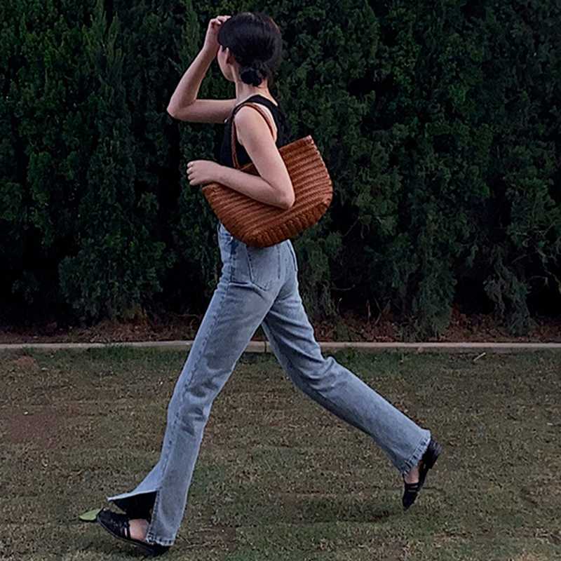 Spring Split Wide Leg Pants Women Korean Loose Casual High Waist Trousers Vintage Retro Office Lady Mujer Pantalones 13A285 210525