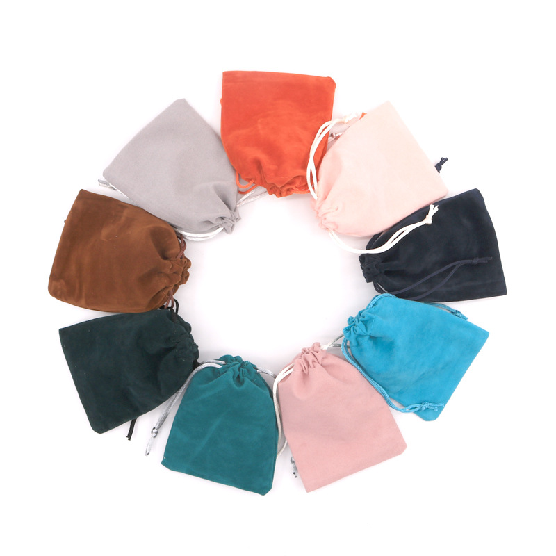 Flannel Jewelry Packaging Pouches Soft Knit Wedding Party Favor Gift BagS Velvet Drawstring Pouch for Necklace Bracelet Earring Makeup Cosmetic Packin