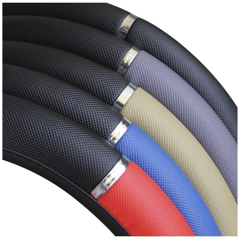 Car Steering Wheel Cover Without Inner Ring Elastic Band Leather Artificial Covers DIY Texture Soft Auto Interior Accessories